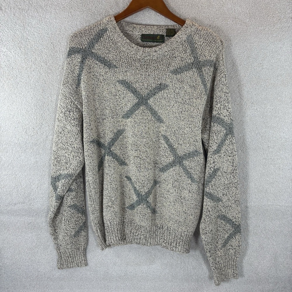 Vintage Chunky Knit Sweater 75% Silk  17% Acrylic, 8% Polyester Mens Size Medium